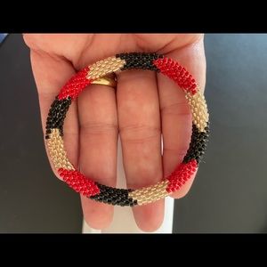 Hand beaded glass bracelet